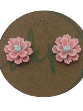 Pink Flower Resin Earrings